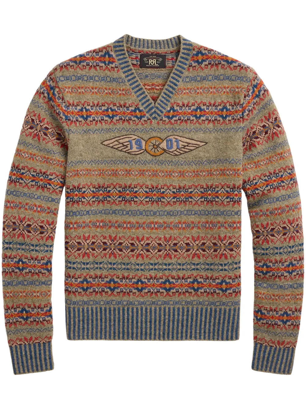 Ralph Lauren RRL Fair Isle gebreide trui Oranje