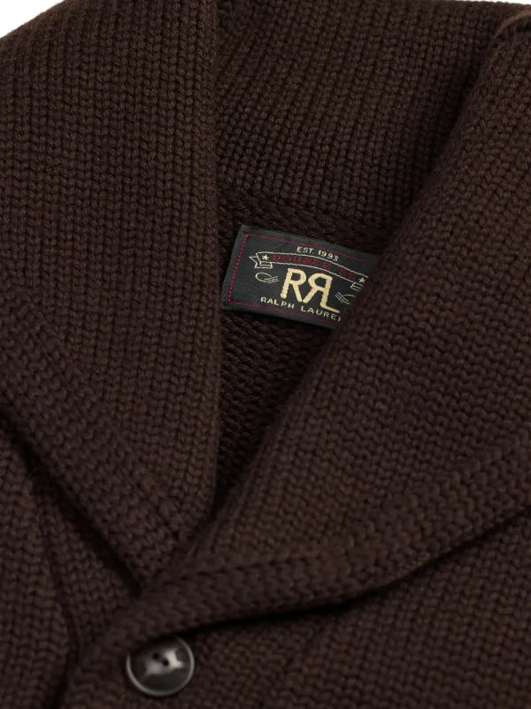RRL Ralph Lauren ブラウンショールカラーカーディガン Ralph Lauren RRL ショールカラー カーディガン | ブラウン