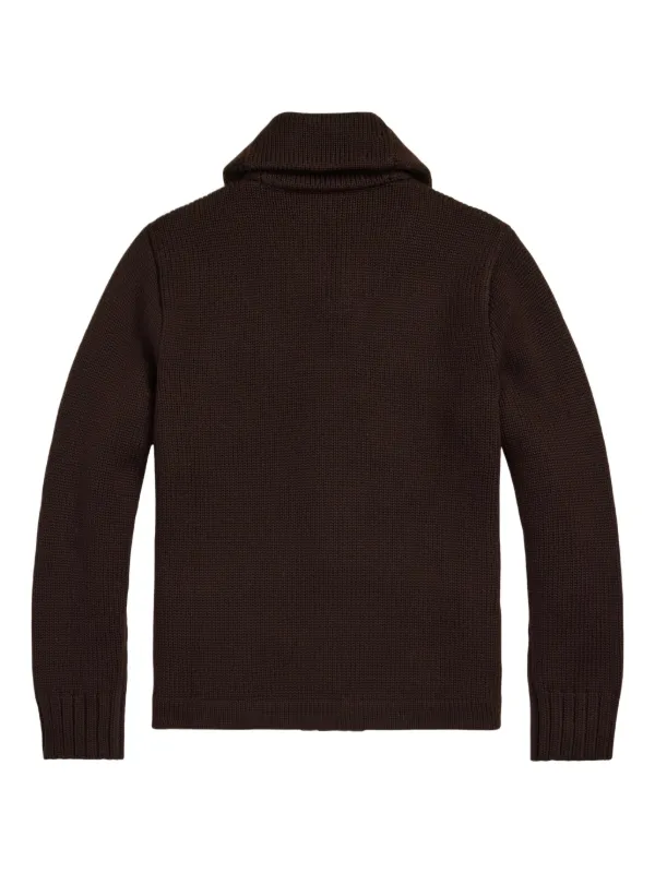 RRL Ralph Lauren ブラウンショールカラーカーディガン Ralph Lauren RRL ショールカラー カーディガン | ブラウン