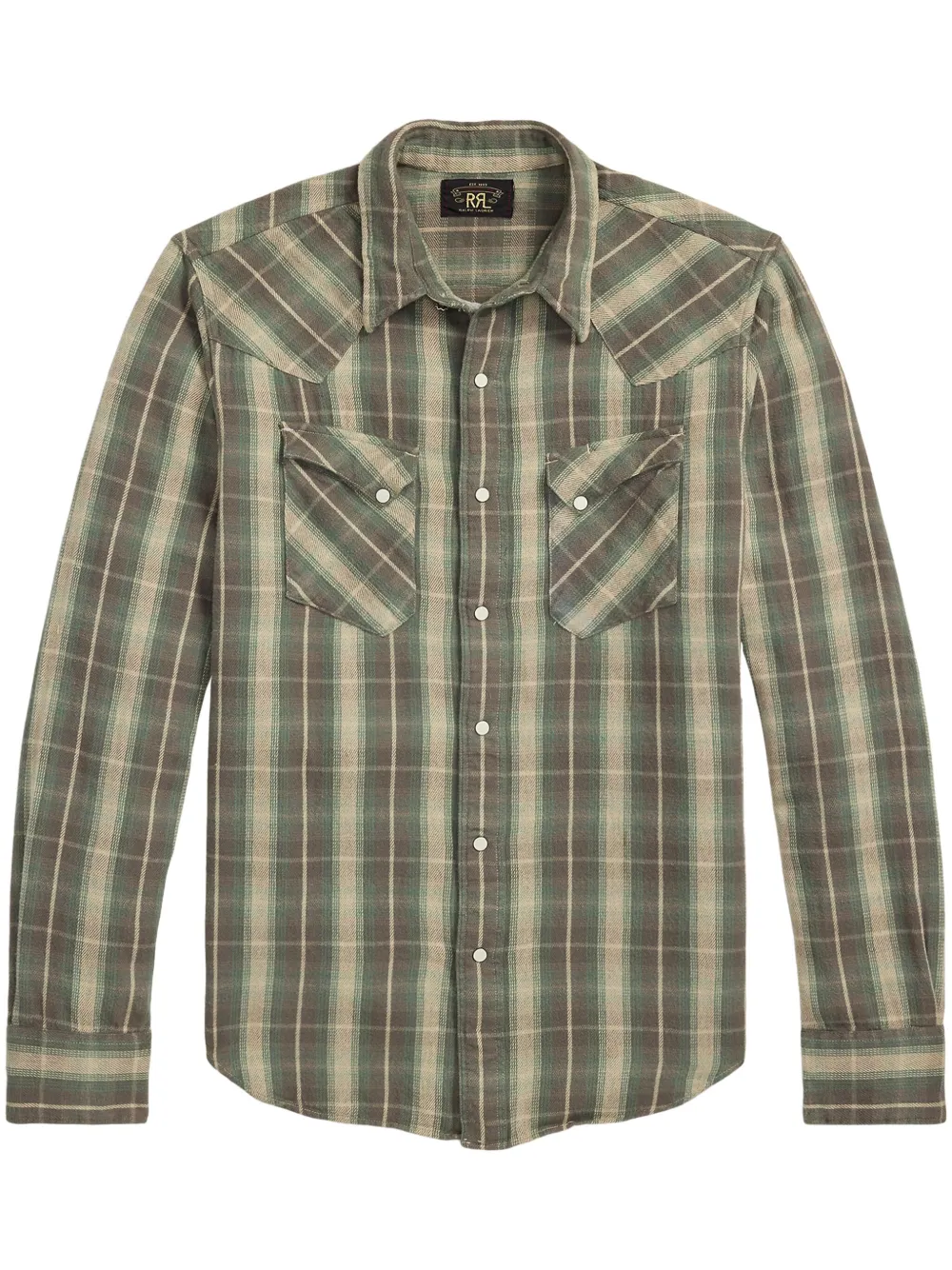 plaid-check cotton shirt