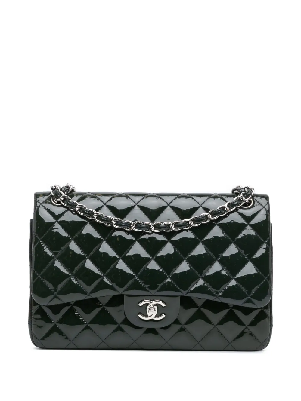 CHANEL Pre-Owned 2014 Jumbo Classic Patent Double Flap shoulder bag | Blue | Image 1
