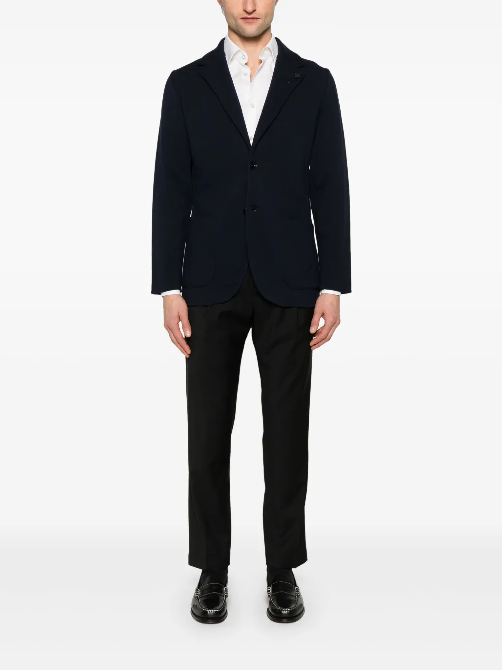 Lardini Blazer met enkele rij knopen - Blauw