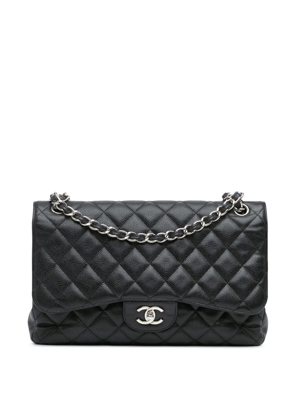 CHANEL Pre-Owned 2012 Jumbo Classic Caviar Double Flap shoulder bag – Black