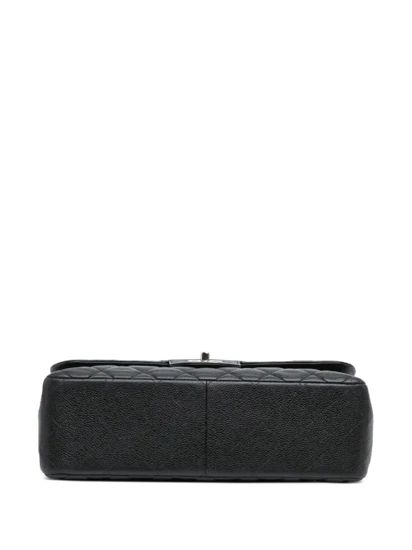 CHANEL キャビア クラシック ジャンボ フラップバッグ CHANEL Vintage Black Classic Large Jumbo Single Flap Bag