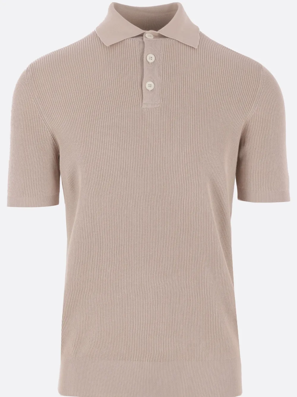 Brunello Cucinelli Short-sleeved Knitted Polo Shirt In Neutrals