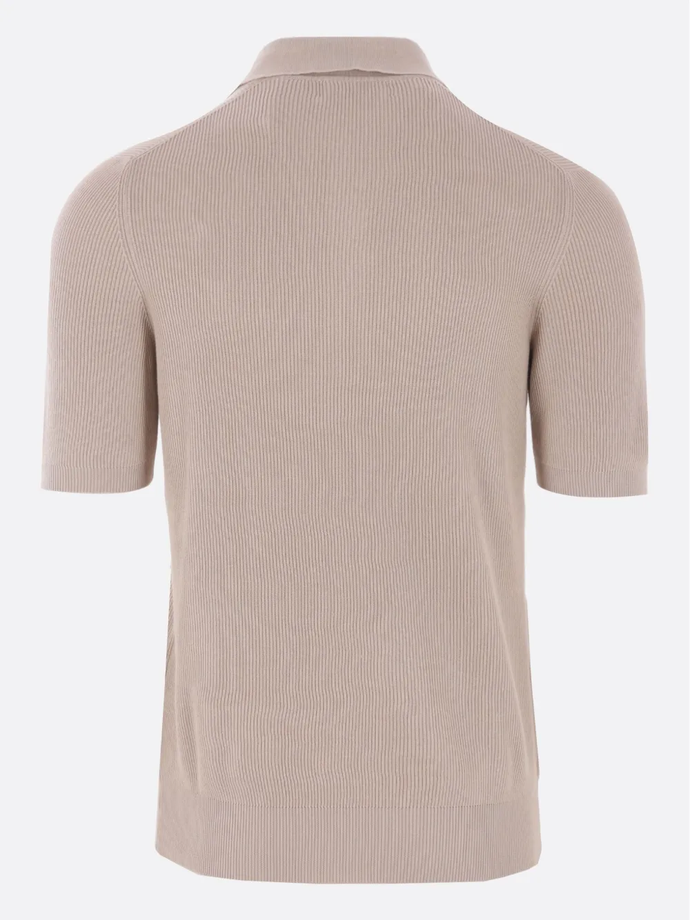 Brunello Cucinelli ribbed-knit polo shirt - Beige