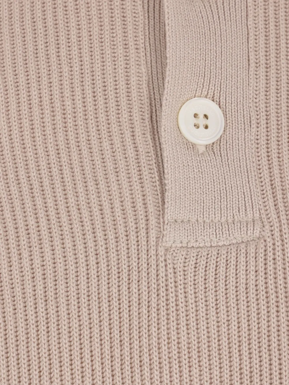 Brunello Cucinelli Ribgebreid poloshirt Beige