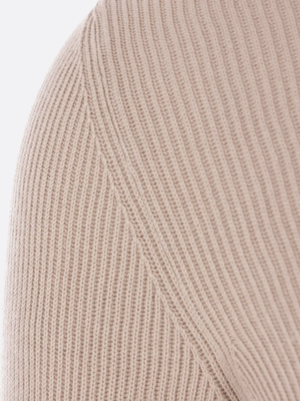Brunello Cucinelli Ribgebreid poloshirt Beige