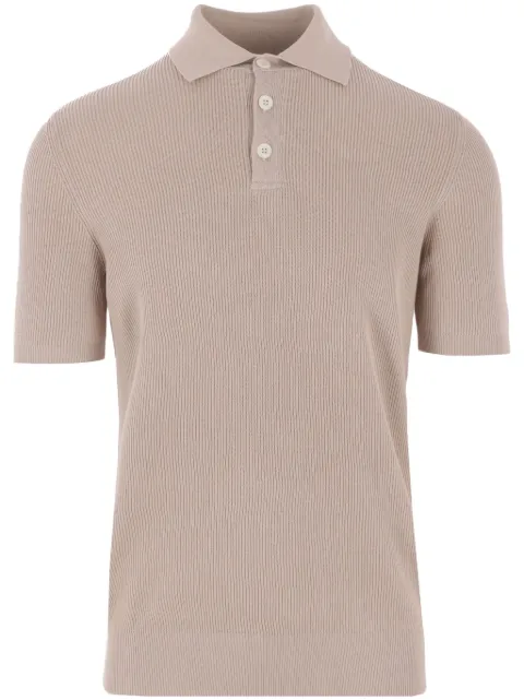 Brunello Cucinelli playera tipo polo tejida de canalé