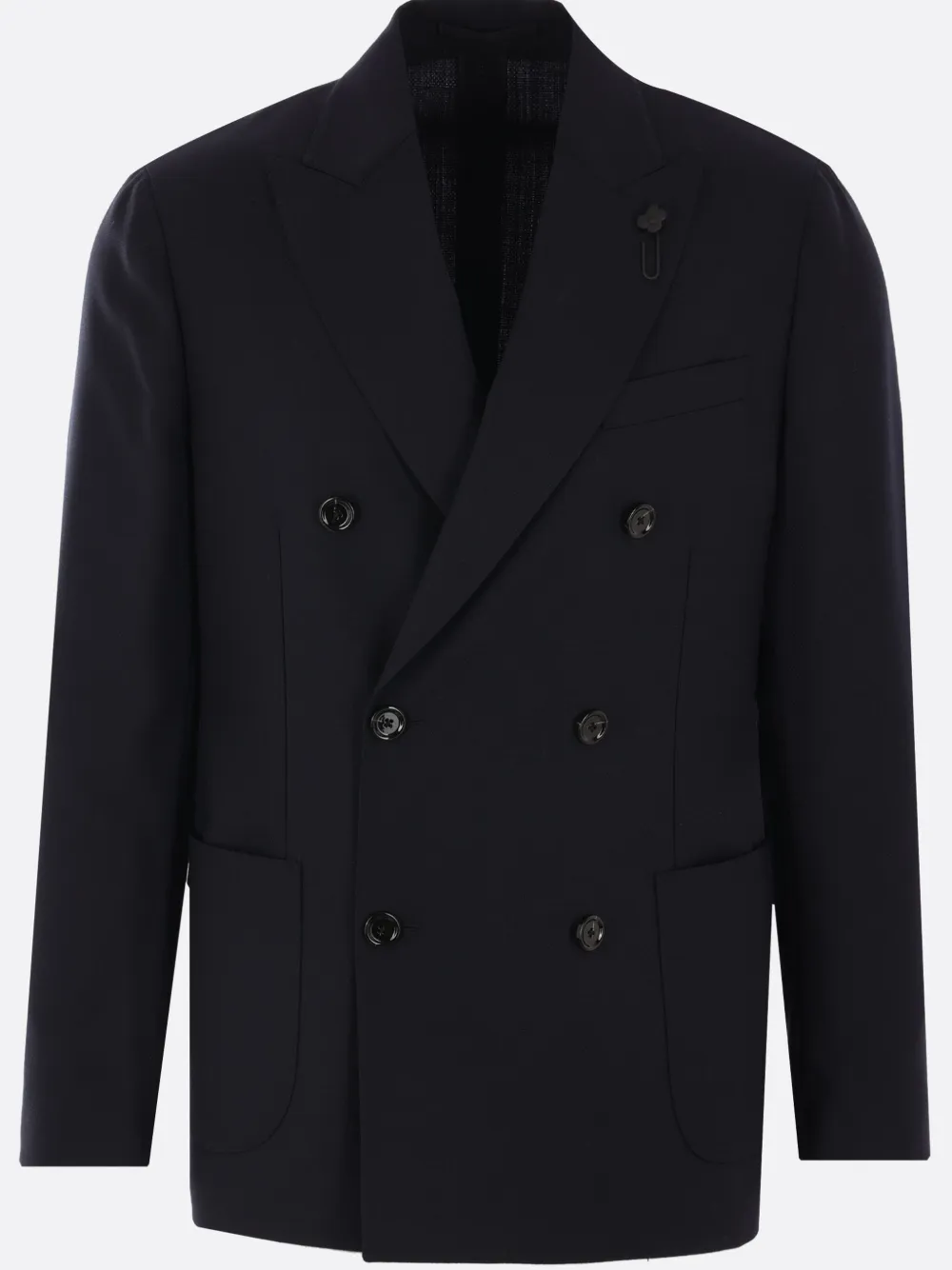 Lardini Double-breasted Blazer In Blue