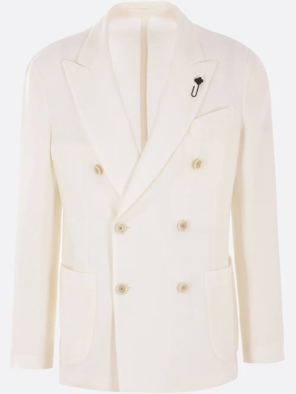 Lardini Double-breasted Blazer In Neutrals
