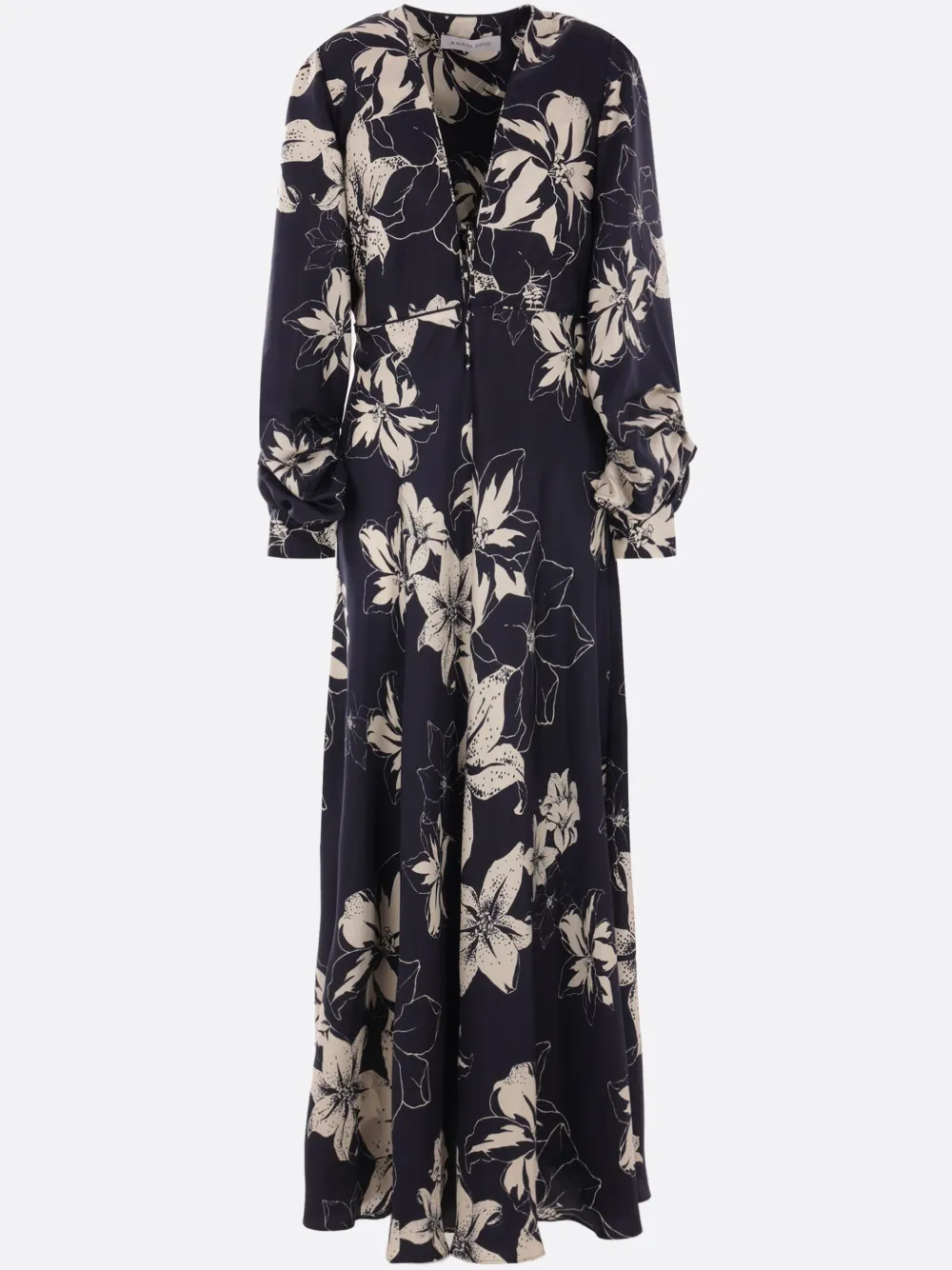 Raquel Diniz Floral-print Maxi Dress In Blue