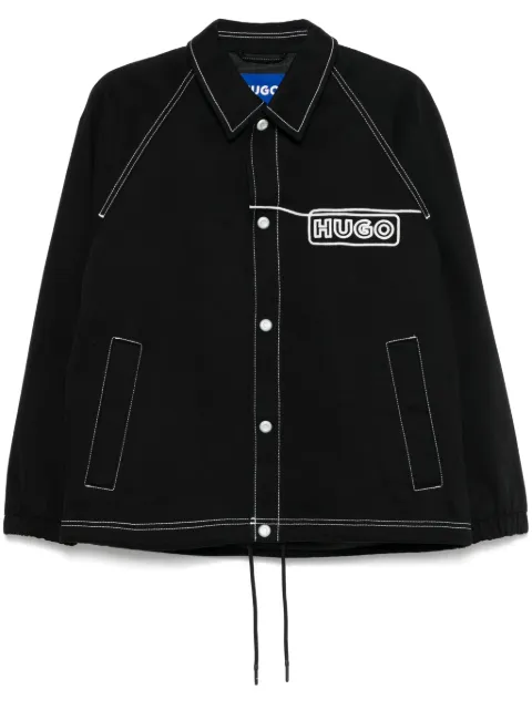 BOSS chain-stitch logo cotton jacket