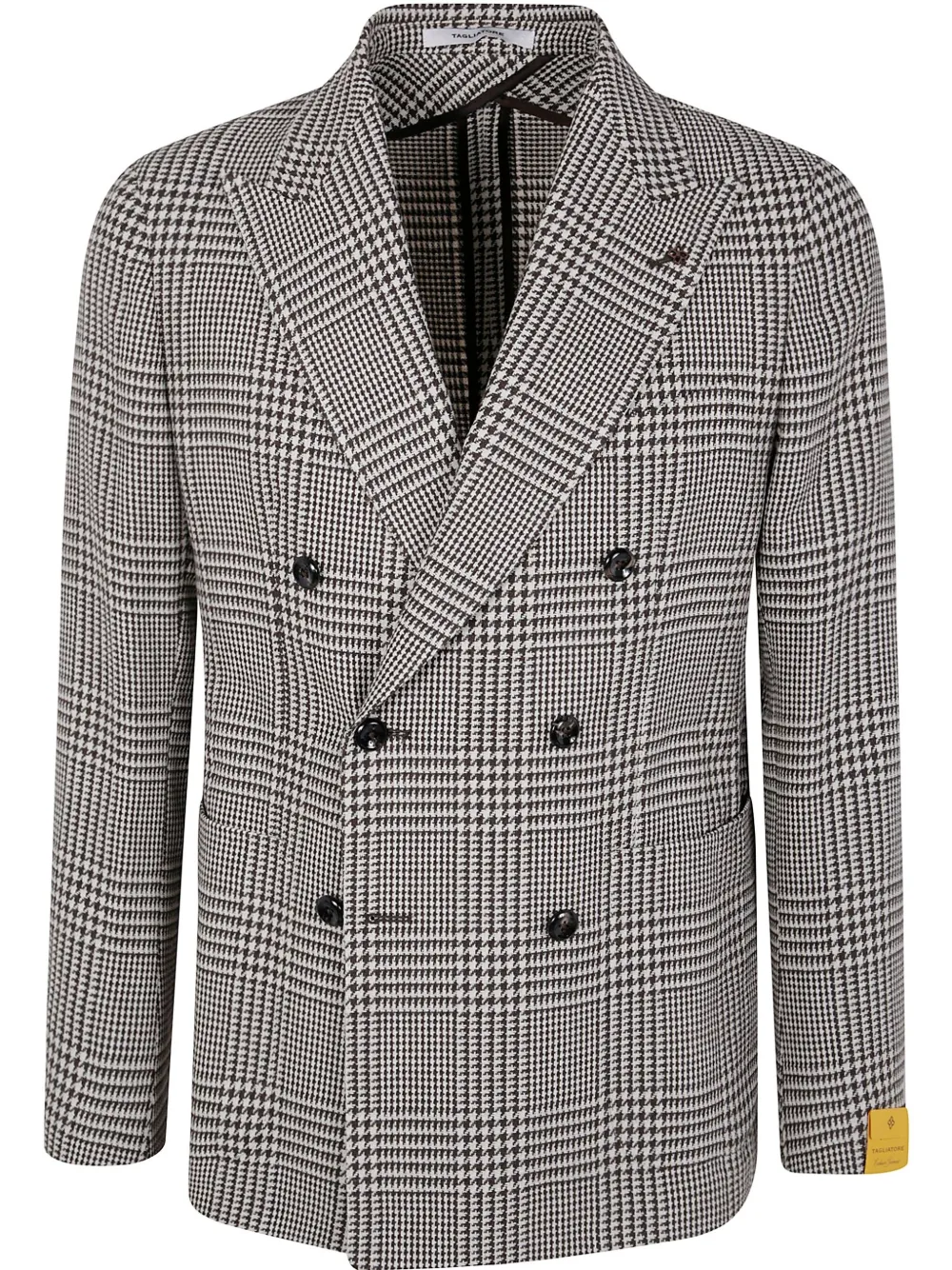Shop Tagliatore Double-breasted Blazer In Brown