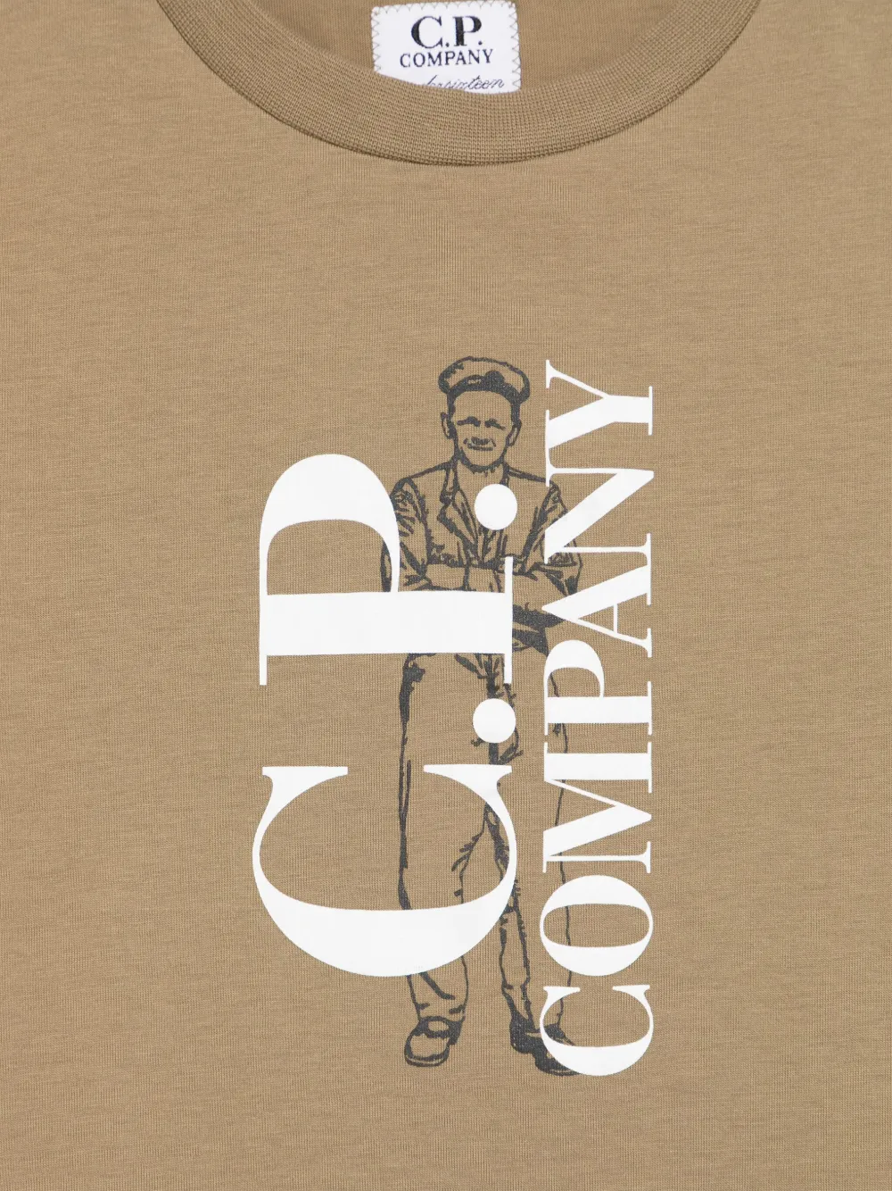 C.P. Company Kids T-shirt met logoprint Beige