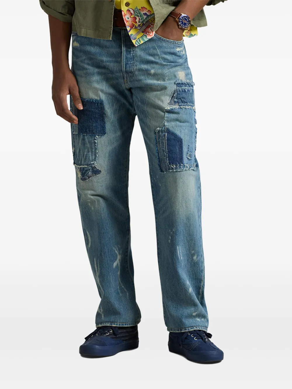Polo Ralph Lauren Jeans met patchdetail Blauw