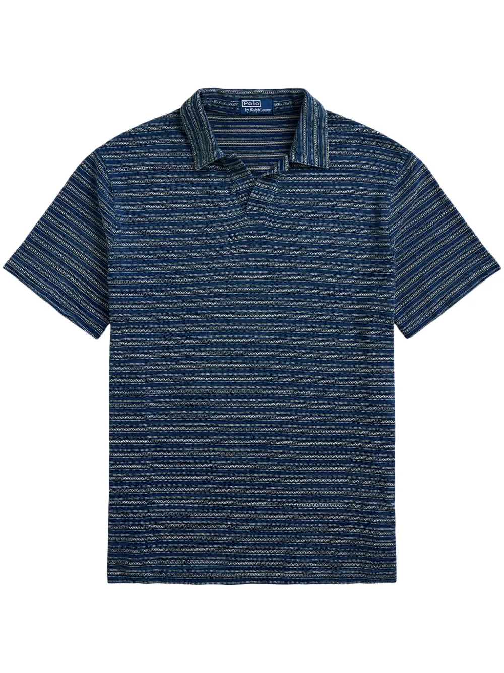 striped cotton polo t-shirt