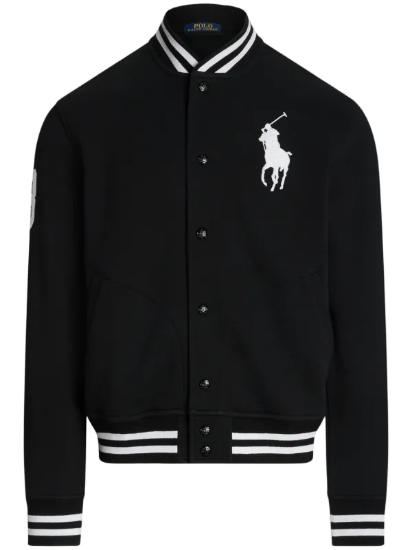 Polo Ralph Lauren Polo Pony Fleece Baseball Jacket Black FARFETCH IN