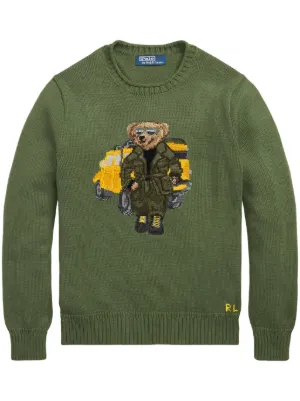 Polo Ralph Lauren Polo Bear crew-neck Sweater | Green | FARFETCH CA