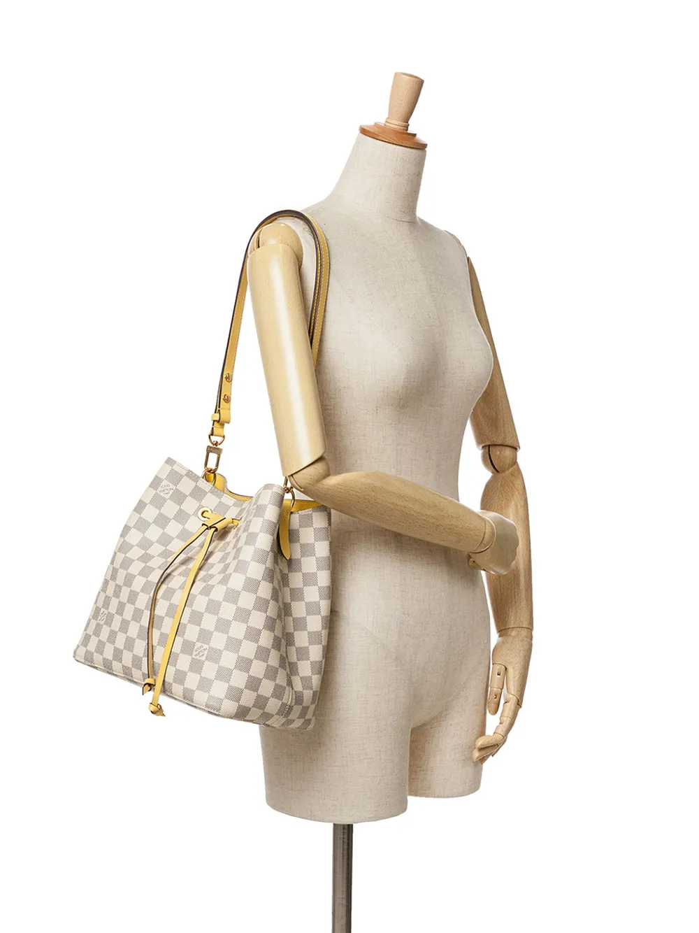 Louis Vuitton Pre-Owned 2019 Damier Azur Neonoe MM bucket-tas - Geel