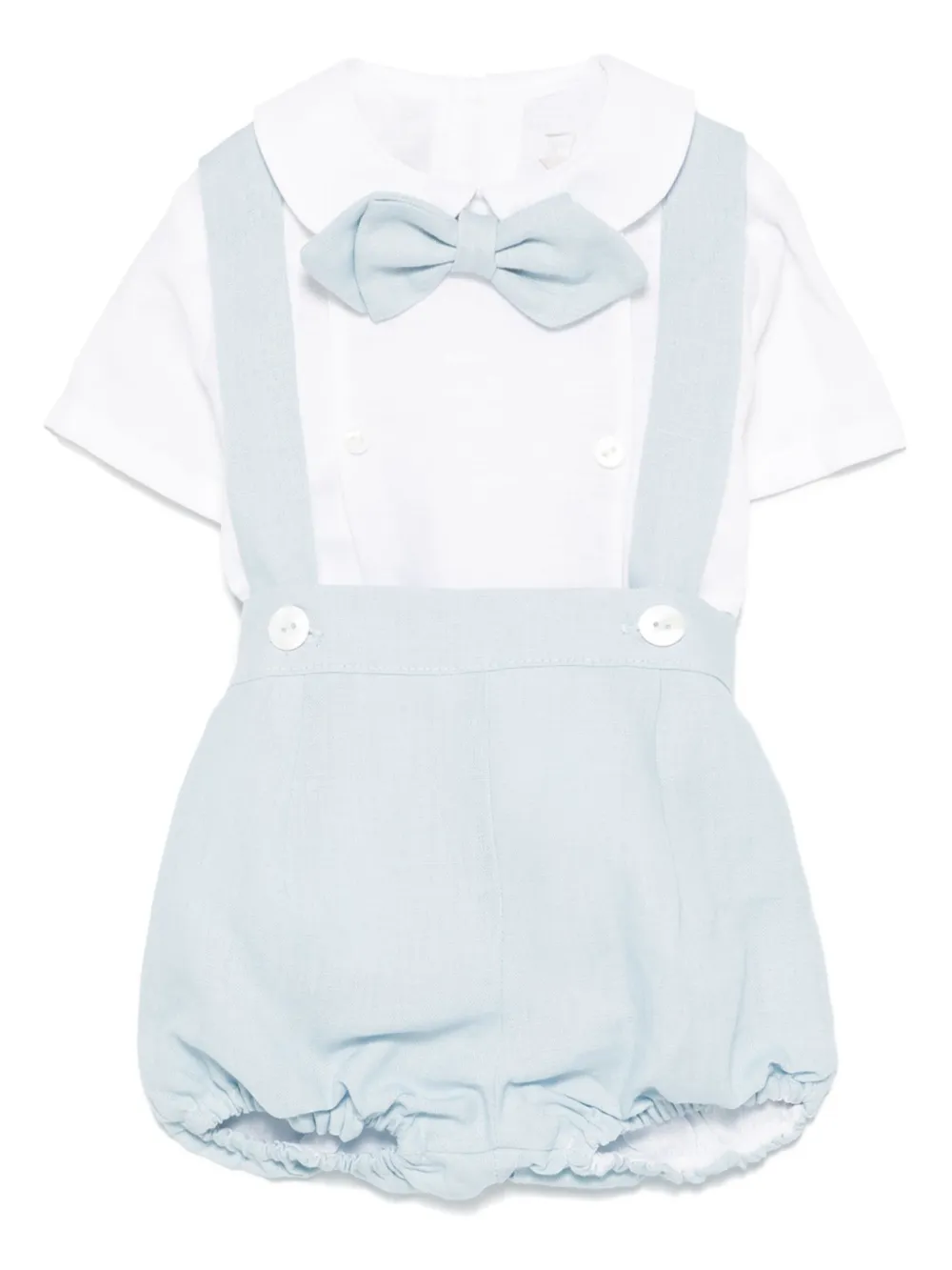 Amaya Linen Shorts Set In Blue