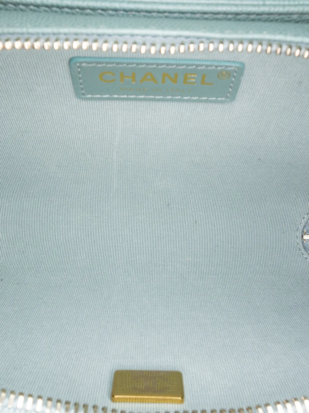 Pre-owned Chanel 2021-2024 Mini Caviar Like A Wallet Flap Crossbody Bag In Blue