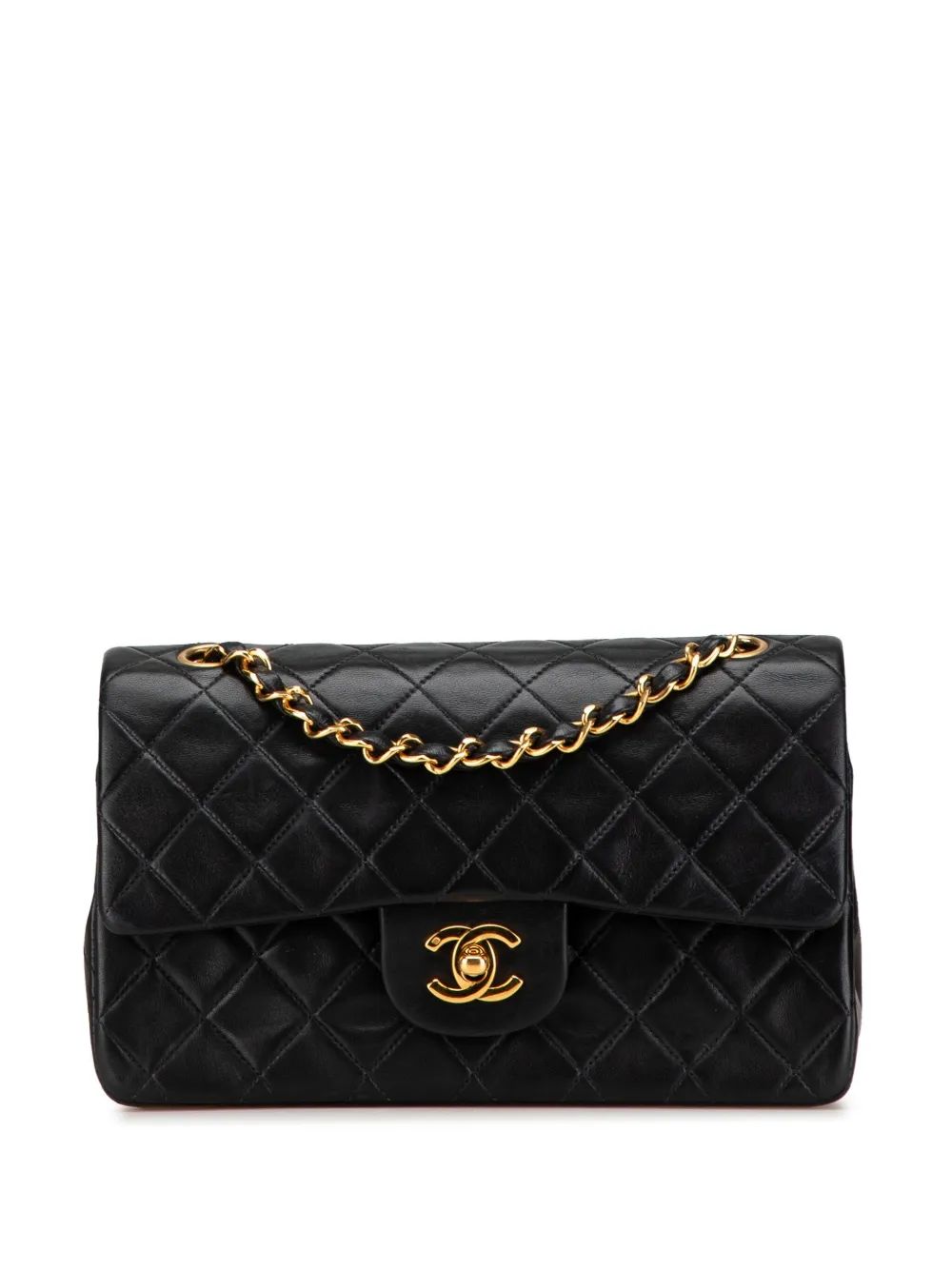 CHANEL Pre-Owned شنطة كتف كلاسيكية جلد صغيرة بقلاب مزدوج 1994-1996 | أسود | Image 1