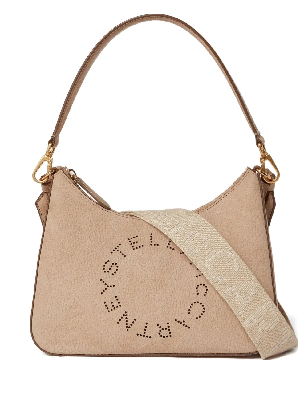 Stella McCartney Schoudertas met geperforeerd logo Beige