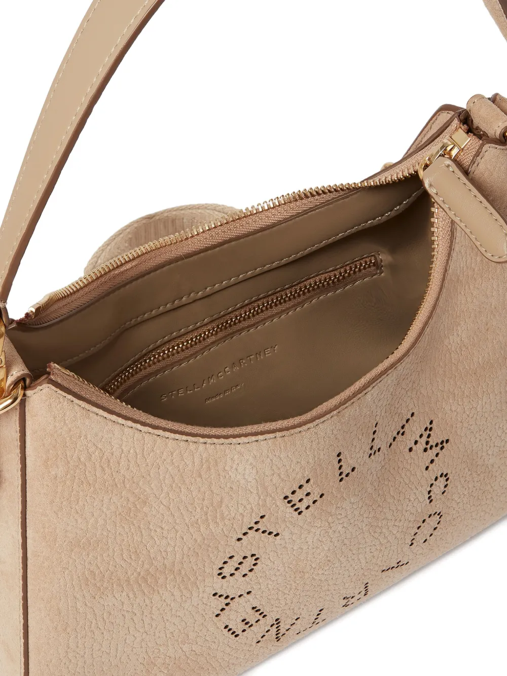 Stella McCartney Schoudertas met geperforeerd logo Beige