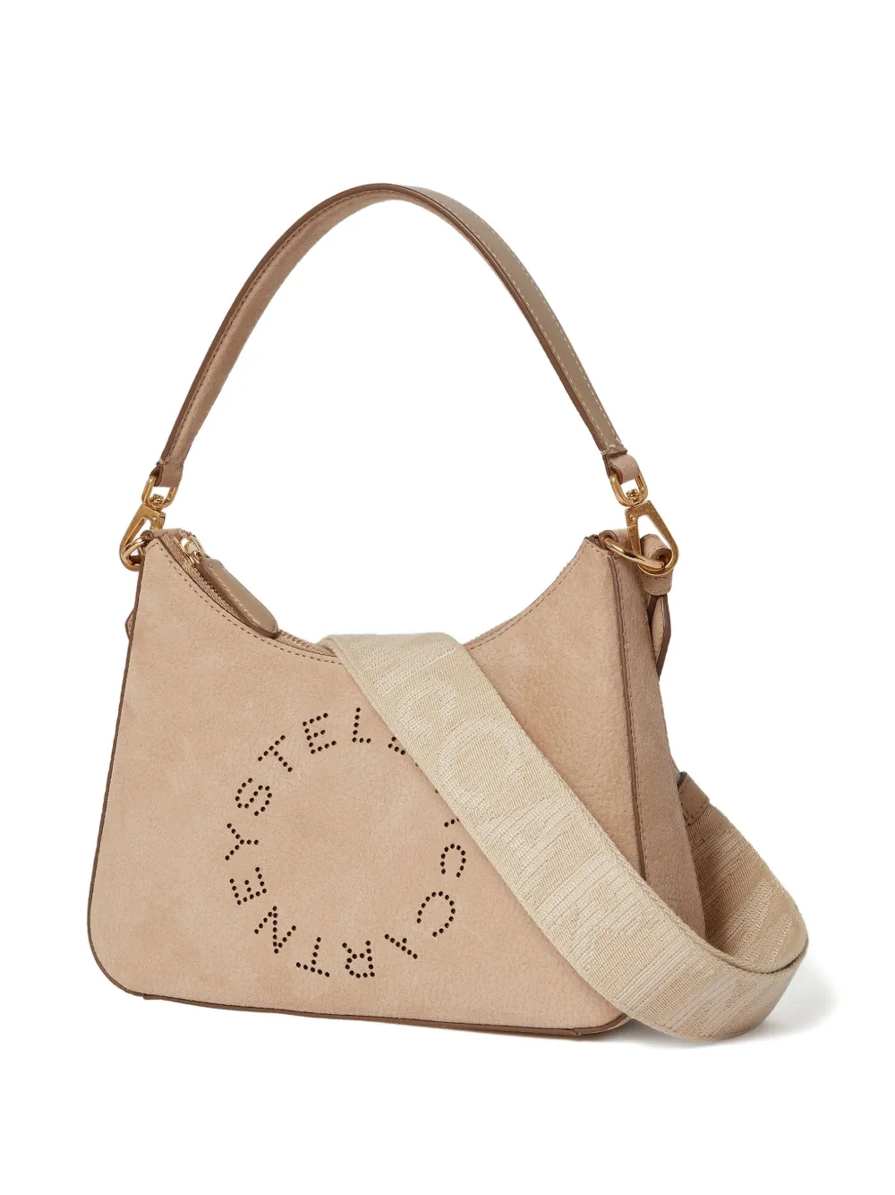 Stella McCartney Schoudertas met geperforeerd logo Beige