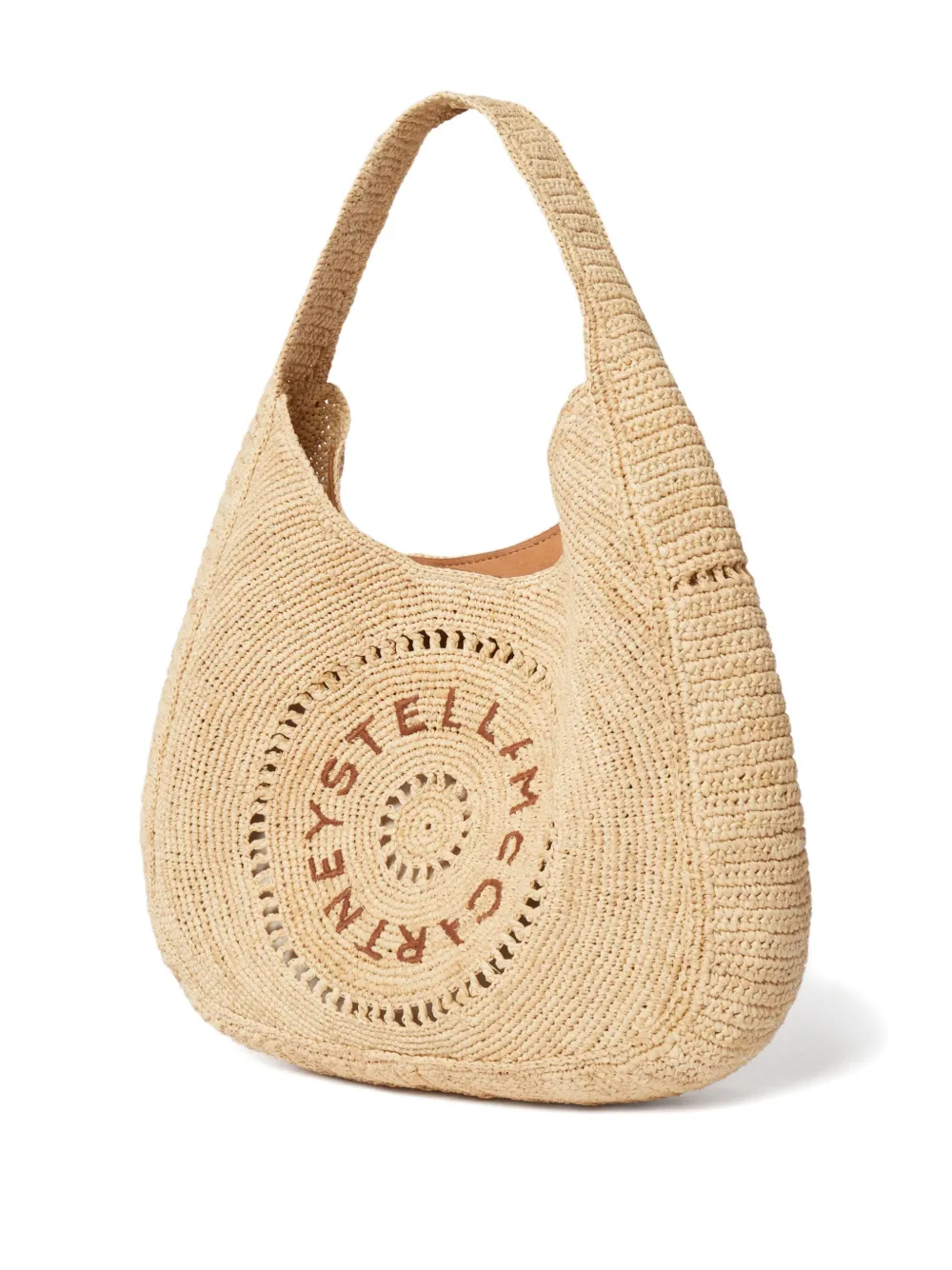 Stella McCartney Shopper met geborduurd logo Beige