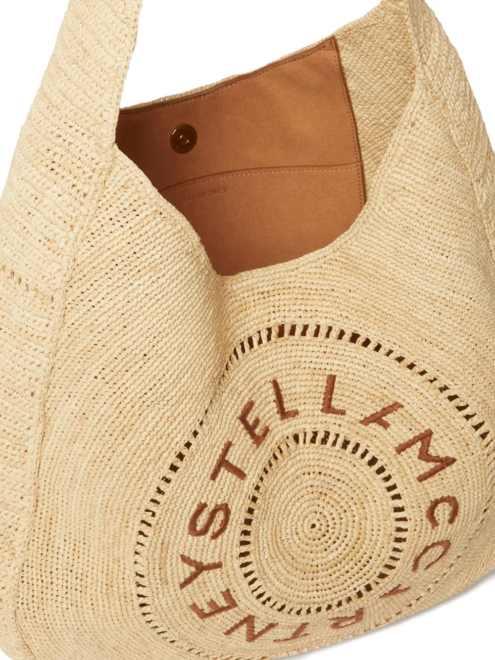 Stella McCartney Shopper met geborduurd logo Beige