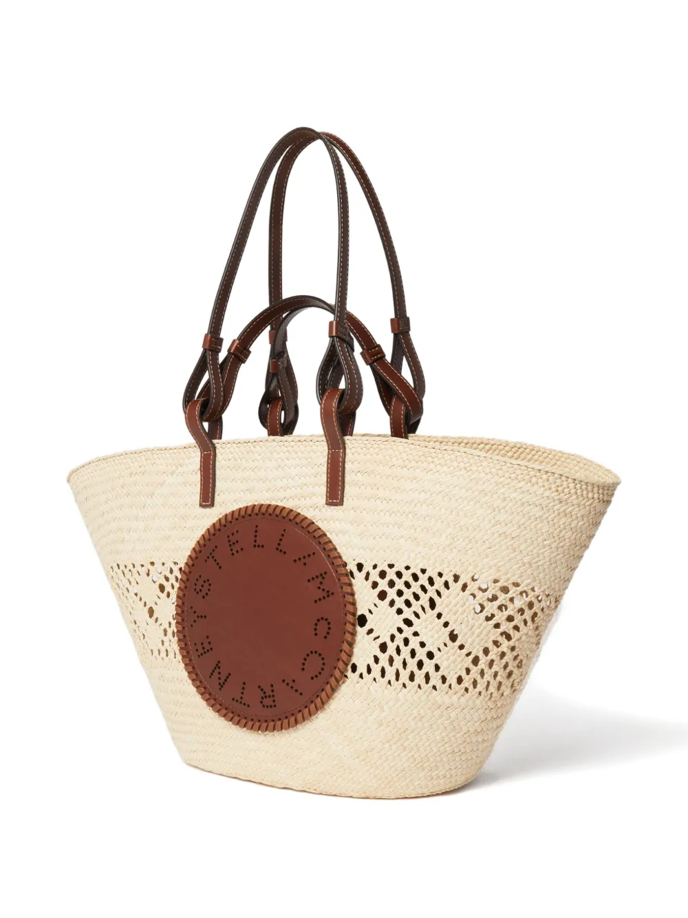 Stella McCartney Shopper met geperforeerd logo Beige