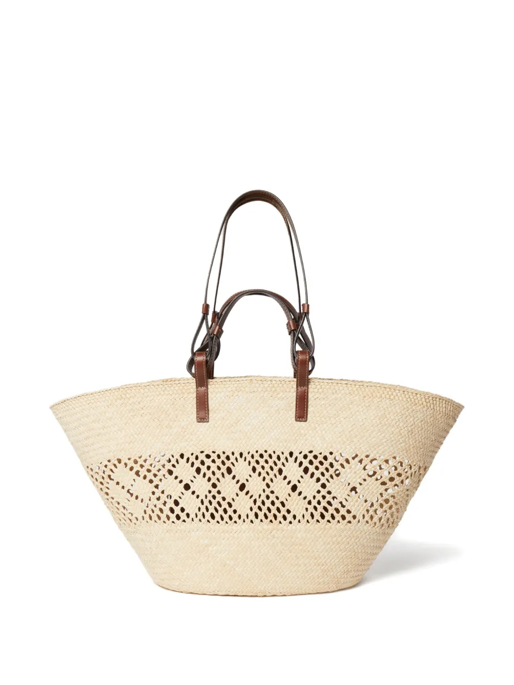 Stella McCartney Shopper met geperforeerd logo Beige