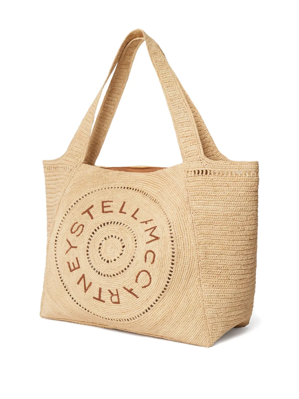 Stella McCartney Shopper met geborduurd logo Beige