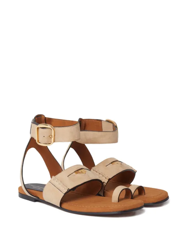 Stella McCartney Suede Sandals Neutrals FARFETCH IN