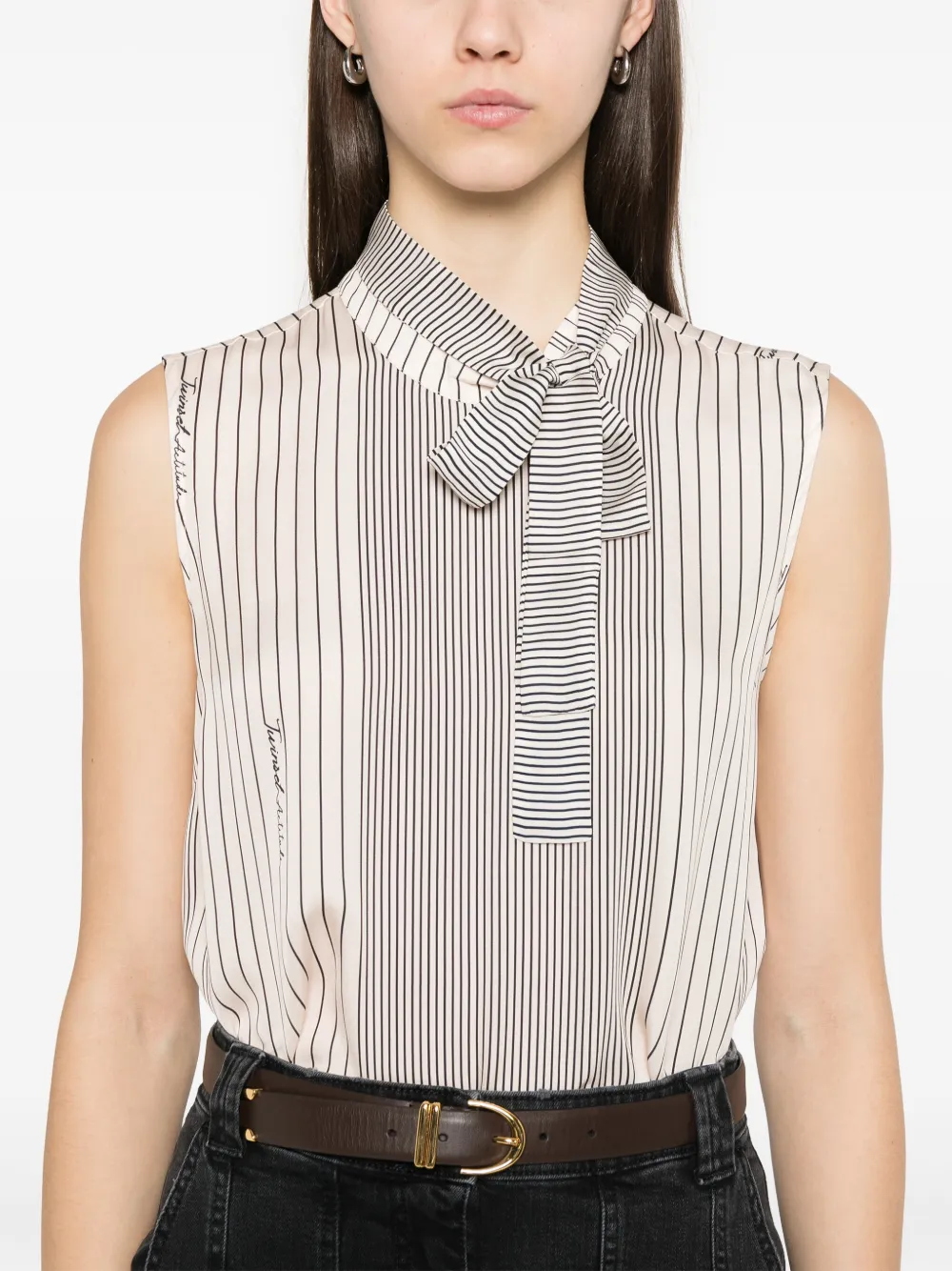TWINSET Gestreept shirt Beige