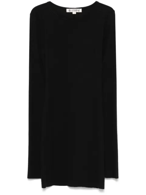 ETERNE long-sleeve crew-neck mini dress