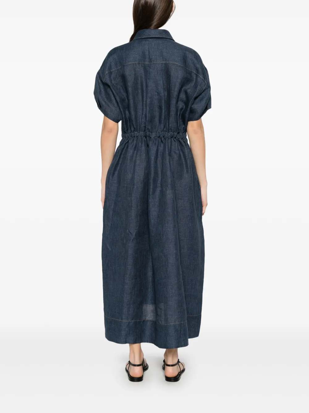 Brunello Cucinelli Denim maxi-jurk Blauw