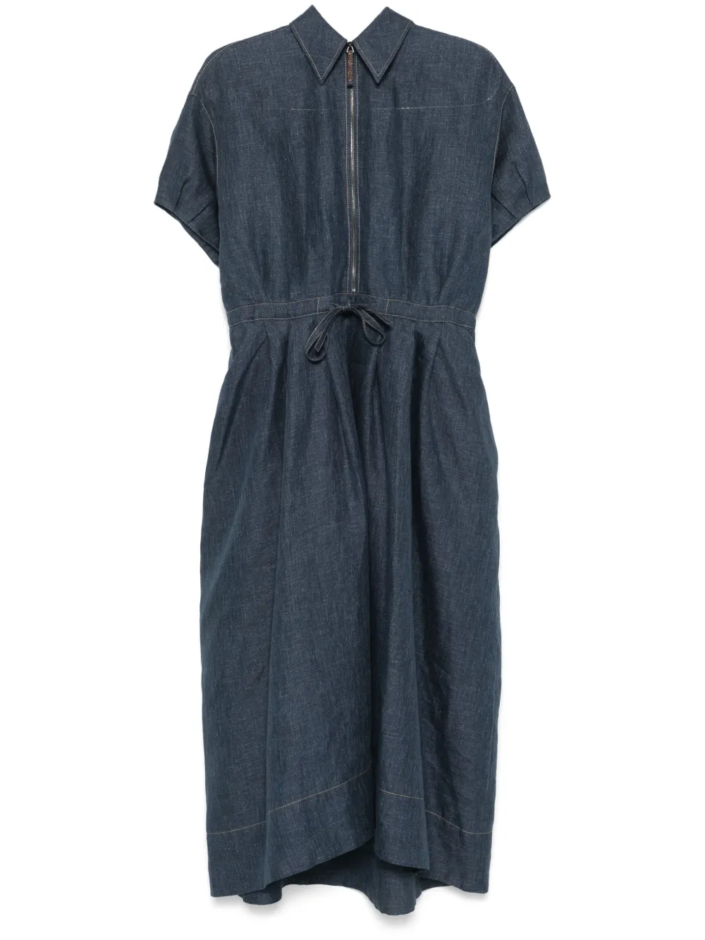 Brunello Cucinelli Denim maxi-jurk Blauw