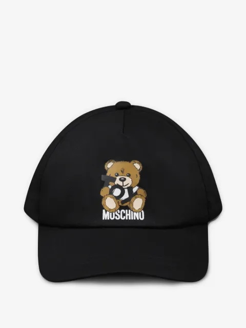 Moschino Kids teddy-logo-print cotton cap
