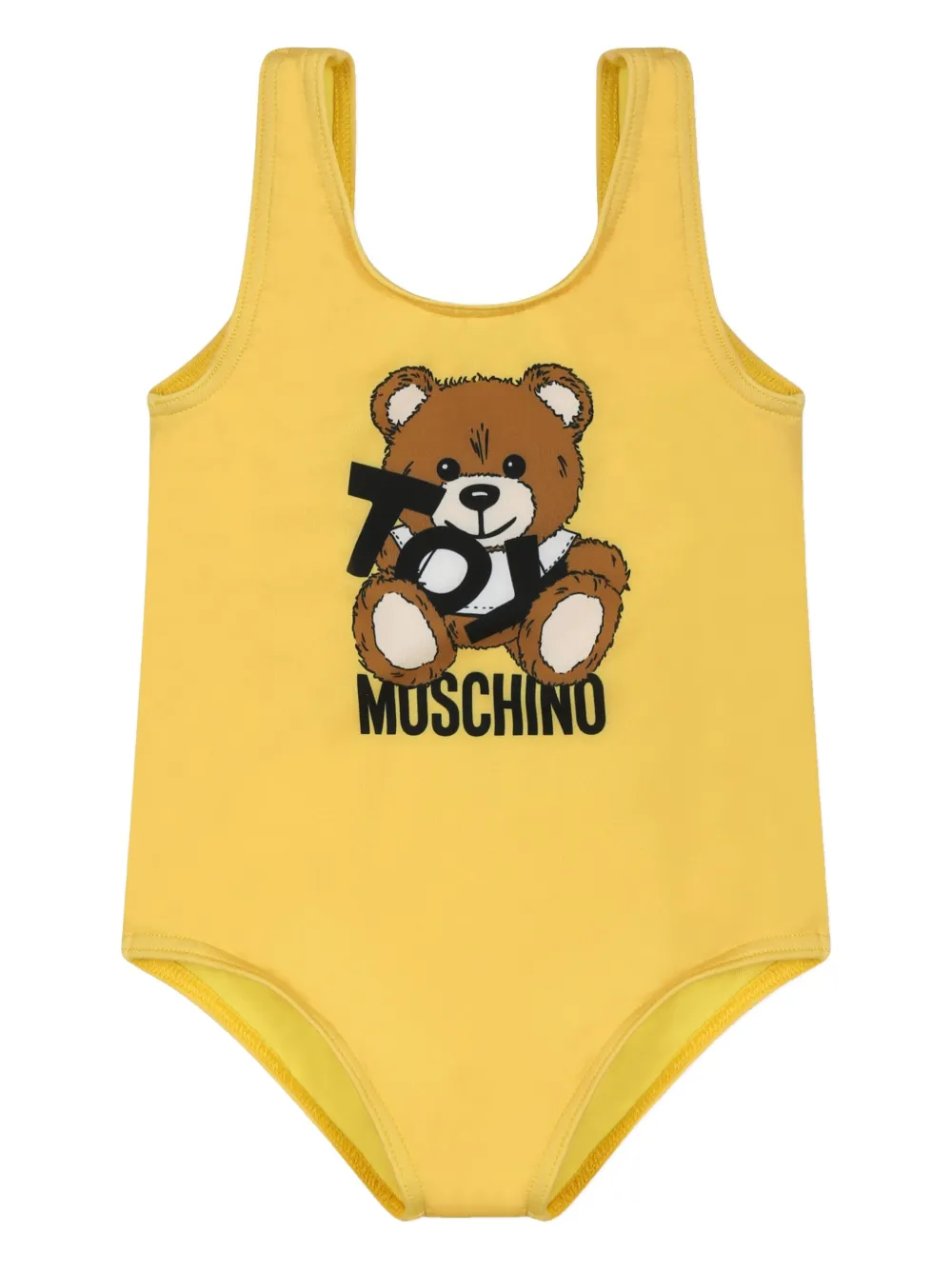 Moschino Teddy Bear-motif Swimsuit In 黄色