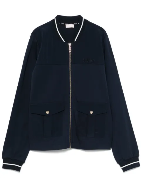 LIU JO logo-embroidered bomber jacket