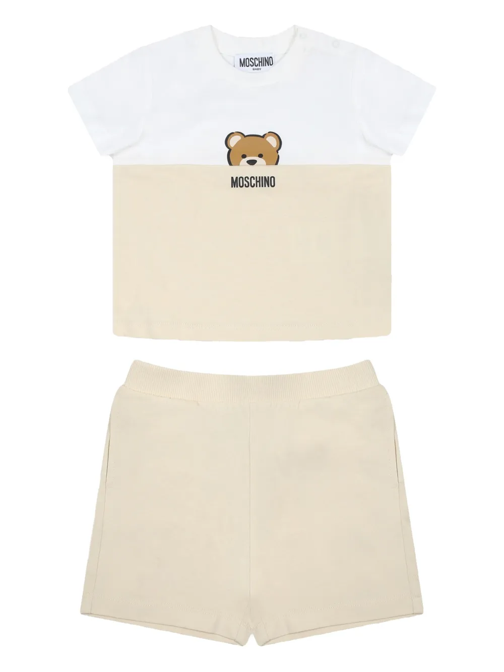 Moschino Teddy Bear-motif Shorts Set In Neutrals