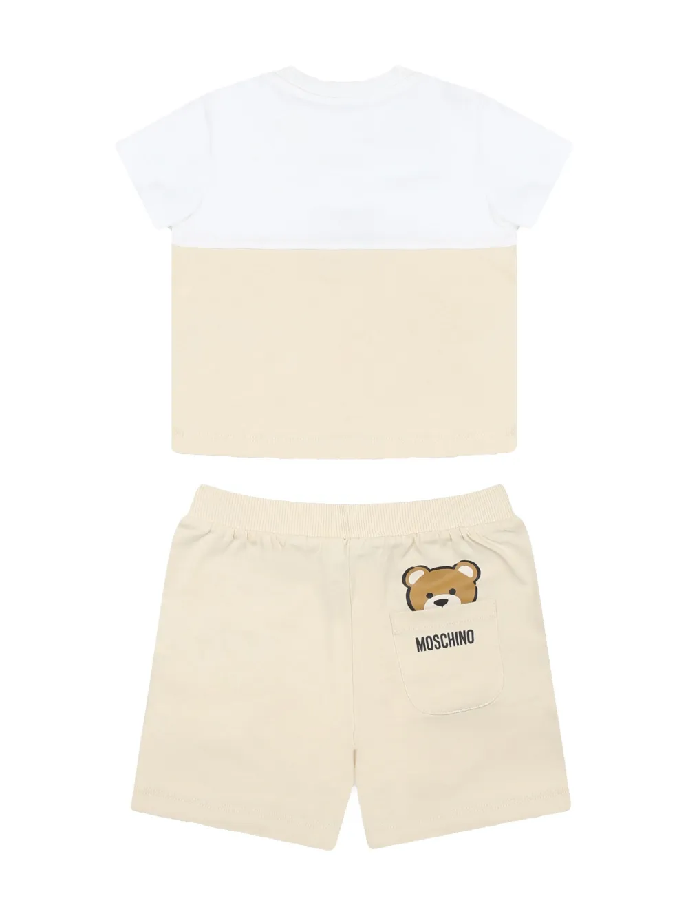Moschino Teddy Bear-motif Shorts Set In Neutrals