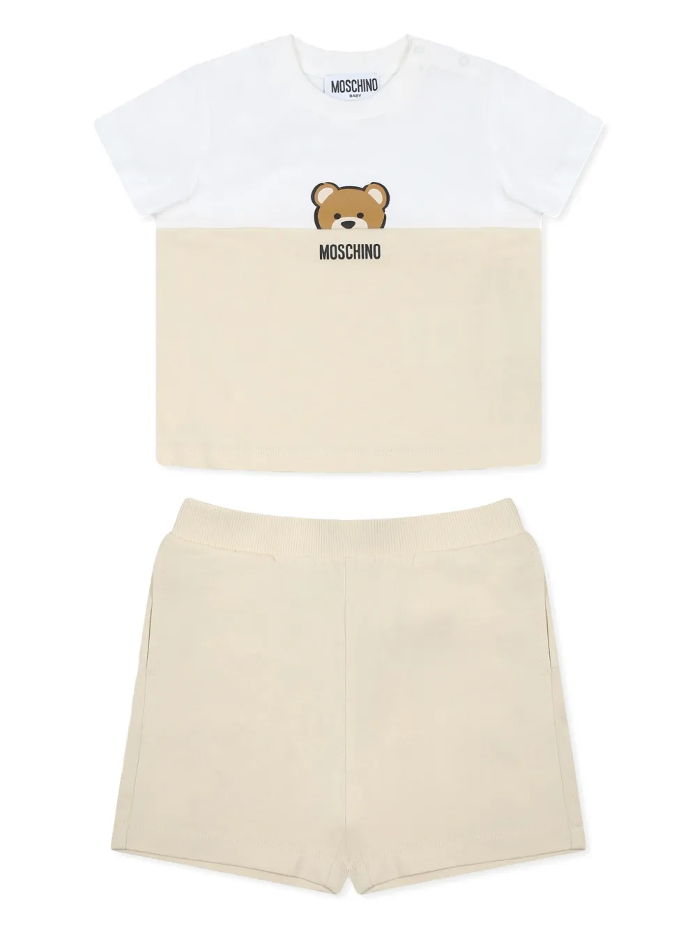 Moschino Kids Shorts met teddybeer-patroon Beige