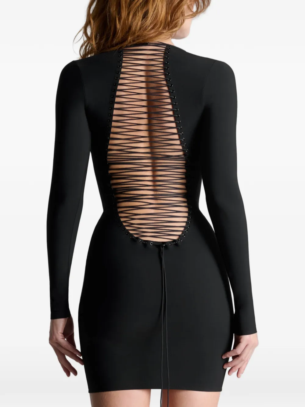 Maison Close Nuit Infinie mini-jurk met open rug Zwart