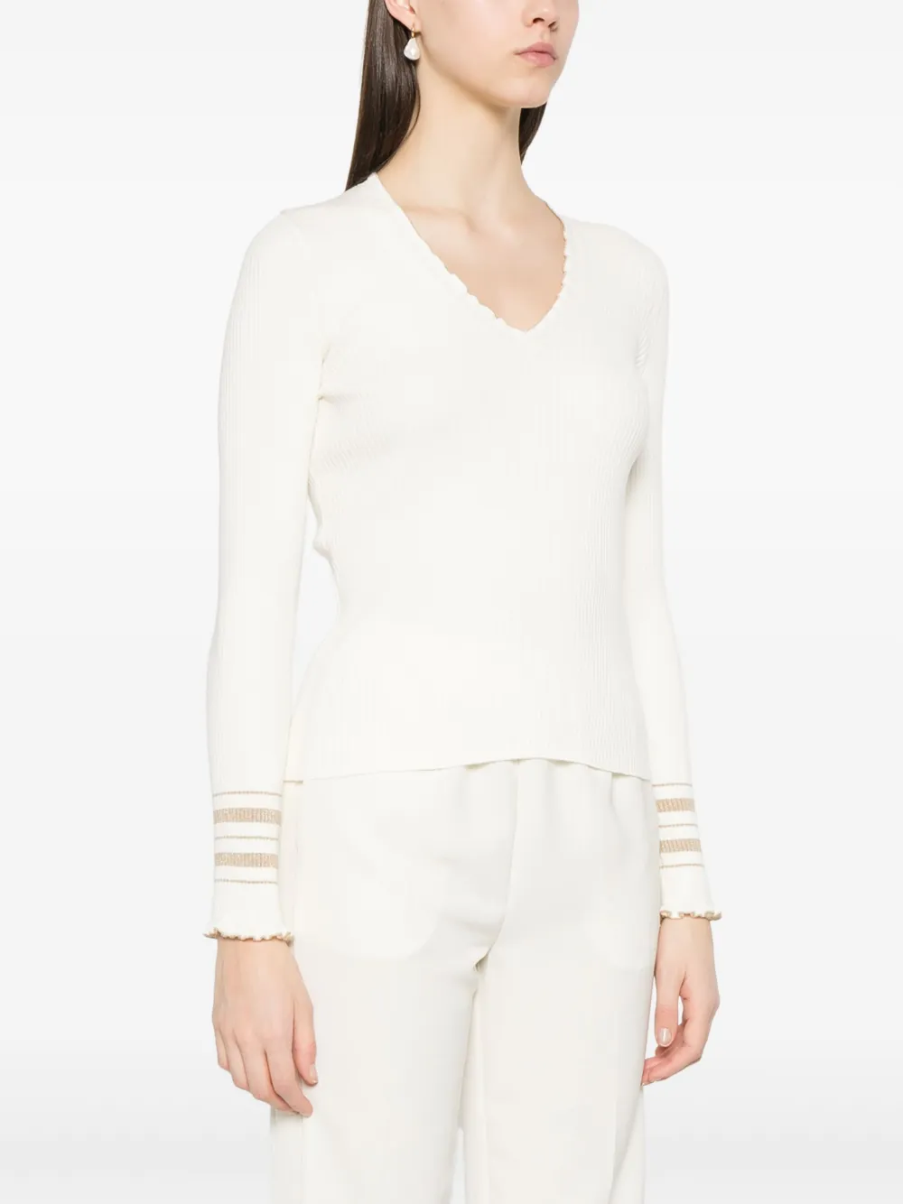 TWINSET LUREX RIBBED TOP