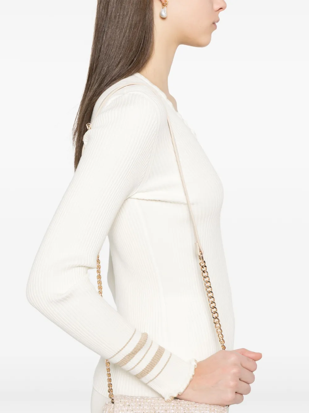 TWINSET LUREX RIBBED TOP