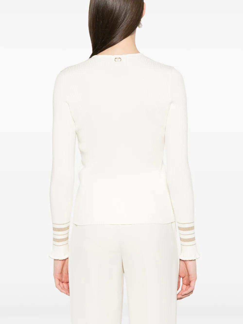 TWINSET LUREX RIBBED TOP